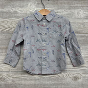 Button UP Shirt Dinosaurs 2t