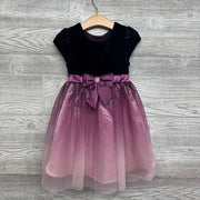 Velour Dress Tulle Skirt Front Bow 4