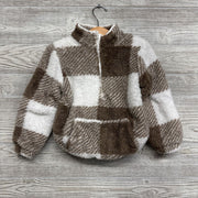 1/4 Zip Sherpa Pullover Gingham 3-4