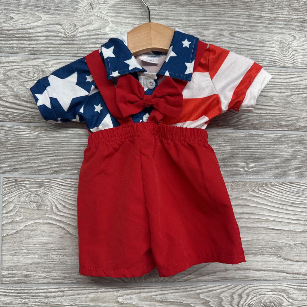 Stars & Stripes Shirt & Shortalls 0-3M