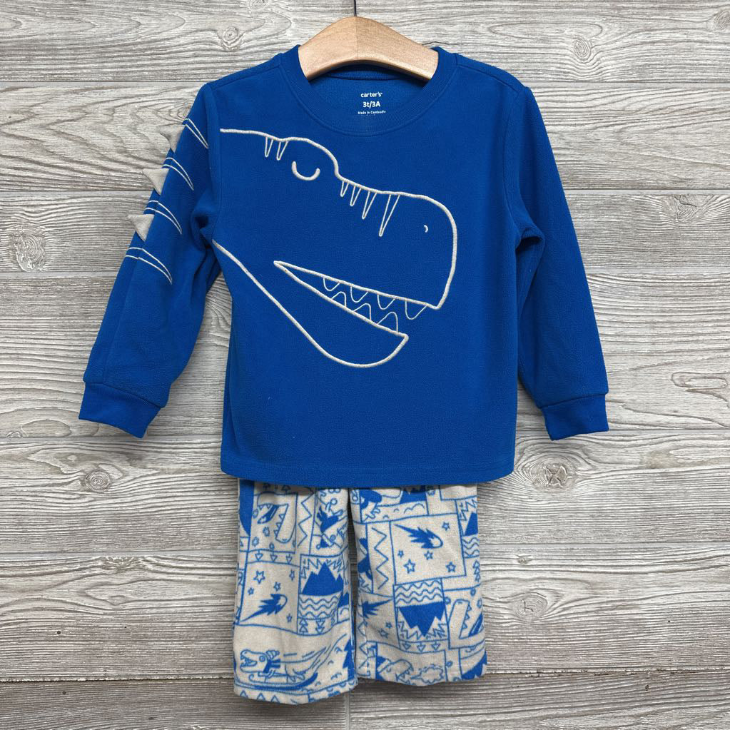 2 Pc Fleece Pj Dinosaurs 3t