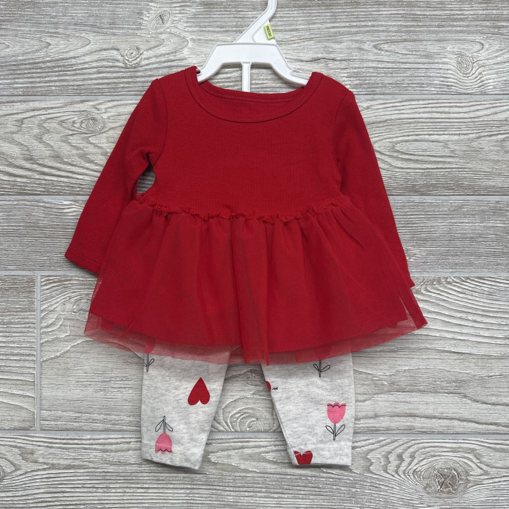 NEW Peplum Tulle Shirt & Leggings Flowers 3M