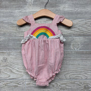Seersucker Bubble Romper Rainbow 6M