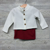 Textured Cardigan, Ribbed Shirt & Shorts Flowers 9-12M