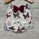 Textured Cardigan, Ribbed Shirt & Shorts Flowers 9-12M