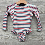 Jetty Stripes 1/4 Sleeve Rashguard Swimsuit 2t*