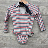 Jetty Stripes 1/4 Sleeve Rashguard Swimsuit 2t*