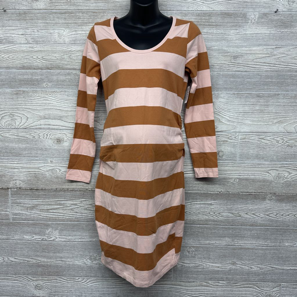 NEW Ruched Bodycon Dress Stripes Medium