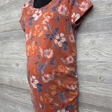 Ruched Bodycon Dress Flowers XL