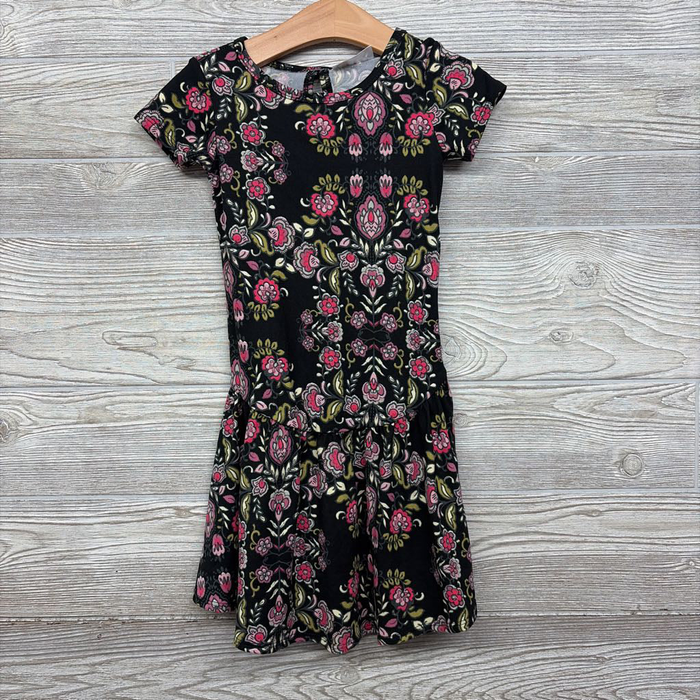 NEW Drop Waist Dress Flowers 3-4