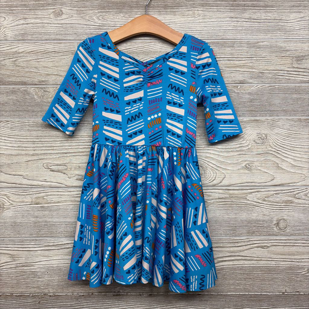NEW Cross Back Twirl Dress Printed 3-4