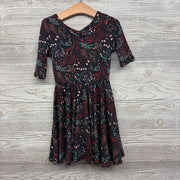 NEW Cross Back Twirl Dress Leaves Berries 3-4