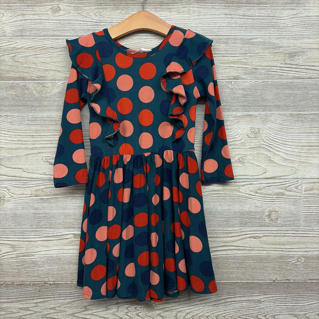 NEW LS Flutter Sleeve Twirl Dress Dots 3-4