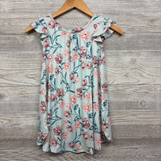 NEW Flutter Sleeve Dress Flowers 5-6