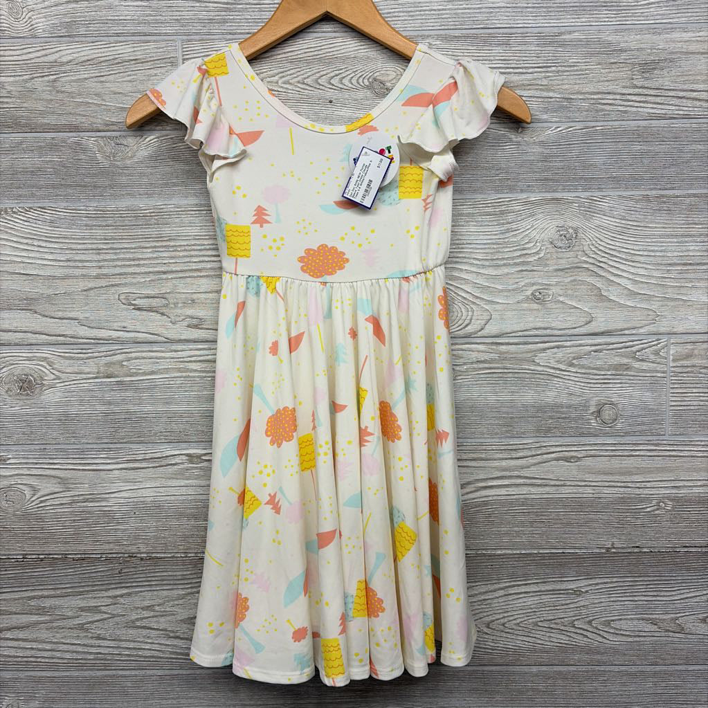 NEW Flutter Sleeve Twirl Dress Clouds Trees 5-6