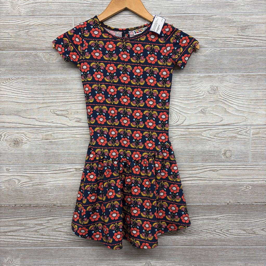 NEW Drop Waist Dress Flowers Dots 5-6