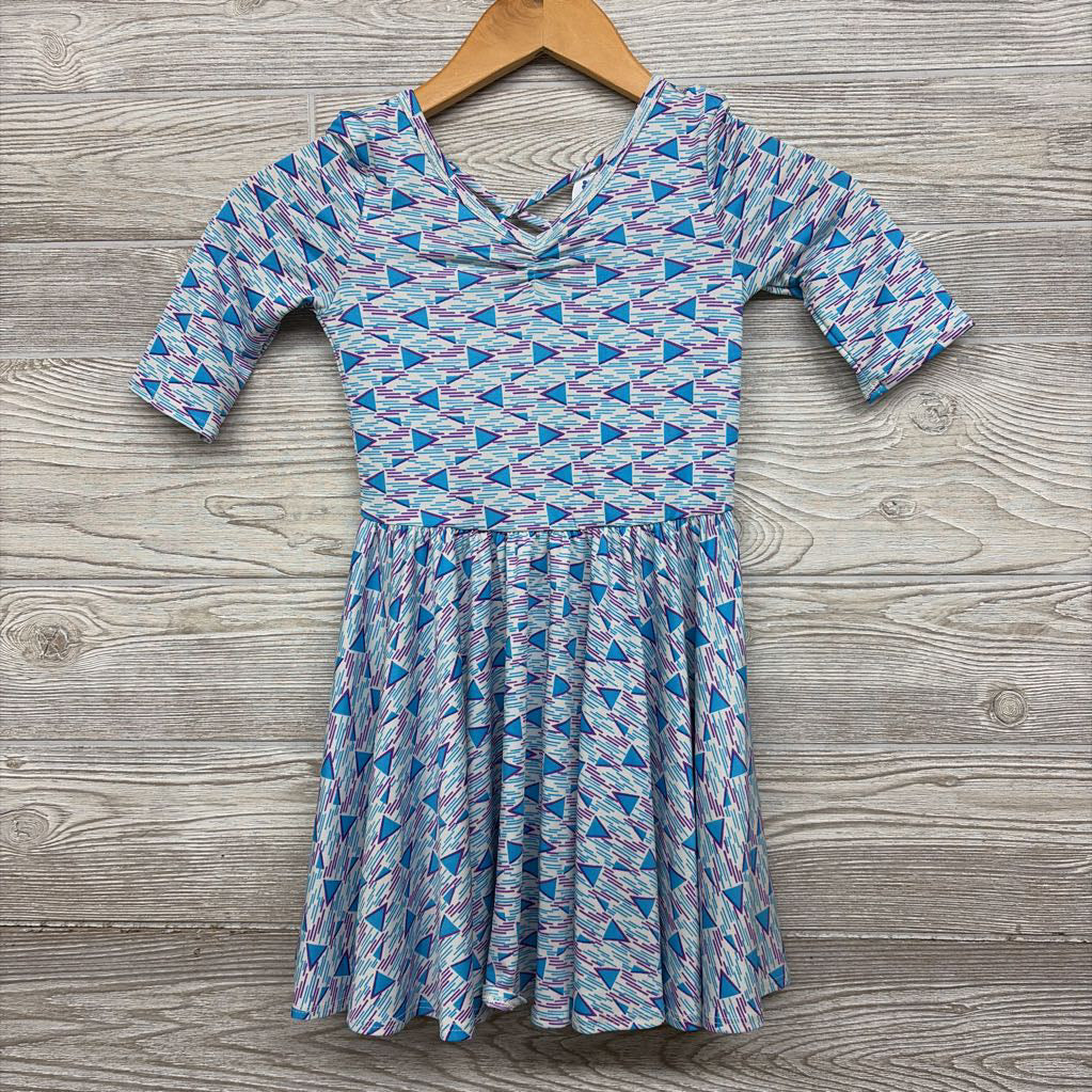 NEW Cross Back Twirl Dress Triangles Lines 5-6