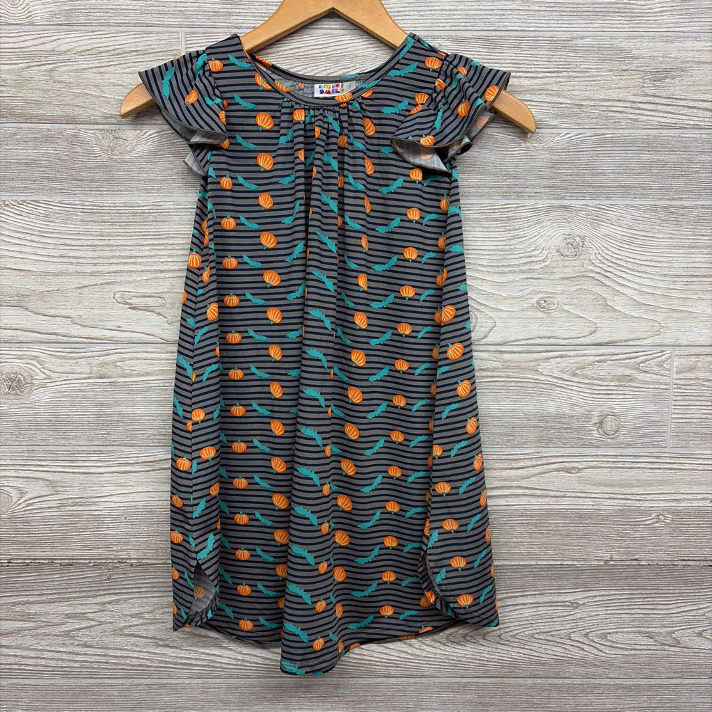 NEW Flutter Sleeve Dress Bats Pumpkins 7
