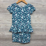 NEW Skirted Romper Leaves 8-10