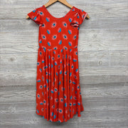 NEW Flutter Sleeve Twirl Dress Eyes Lips 8-10