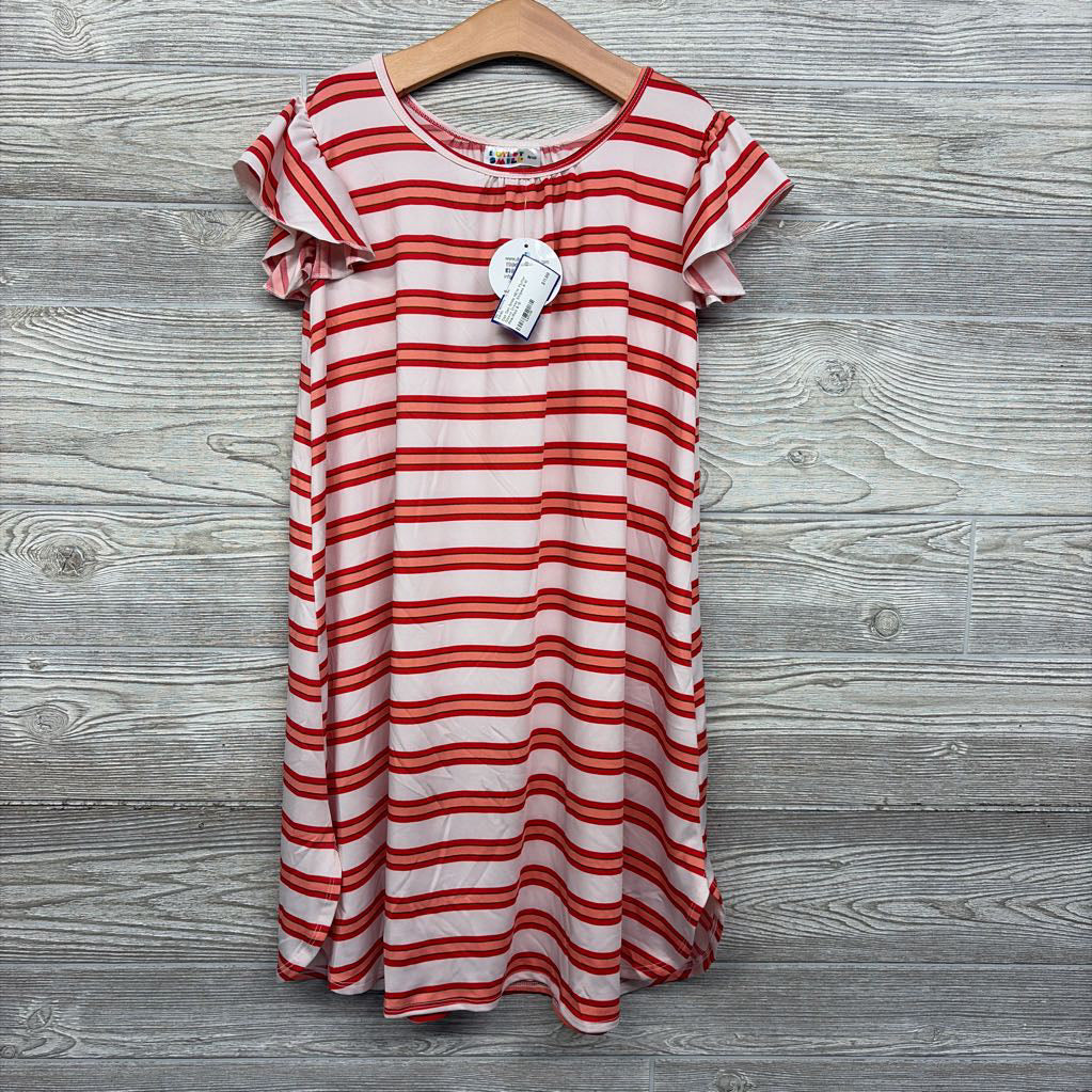 NEW Flutter Sleeve Dress Stripes 8-10