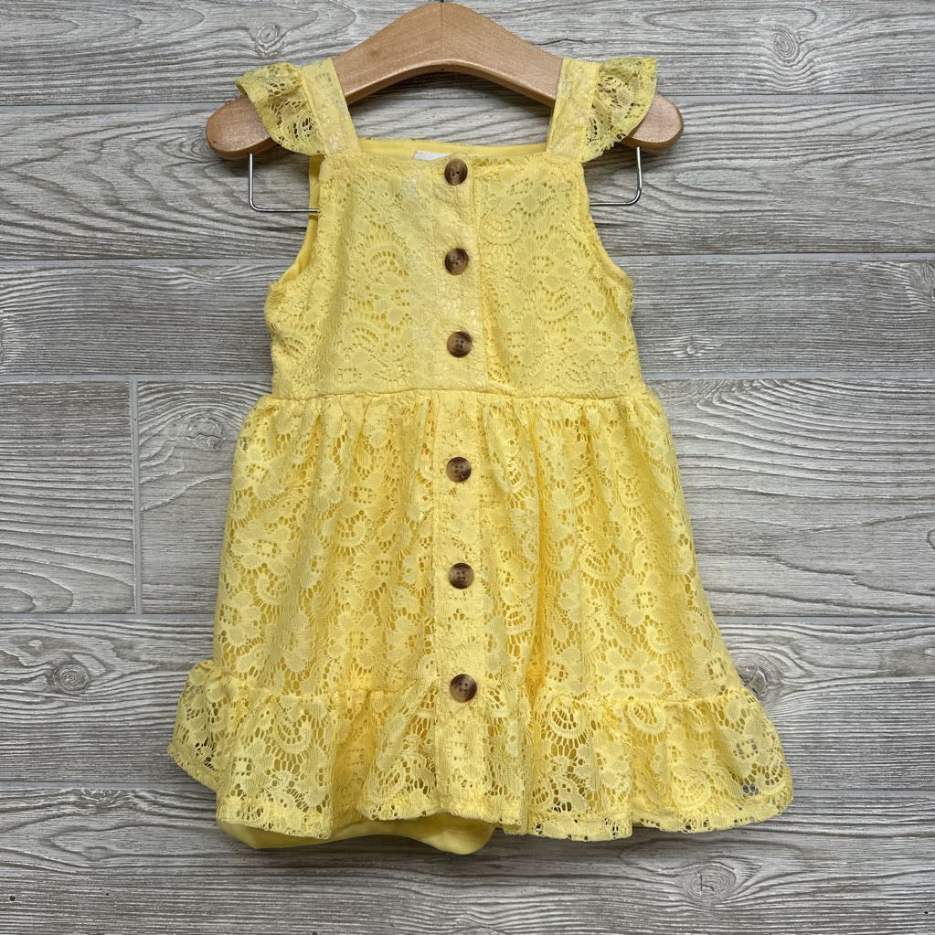 Flutter Strap Lace Dress & Denim Jacket Flowers 18M