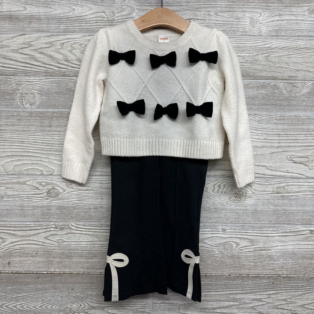 Cropped Sweater And Pointe Pants Bows 4T