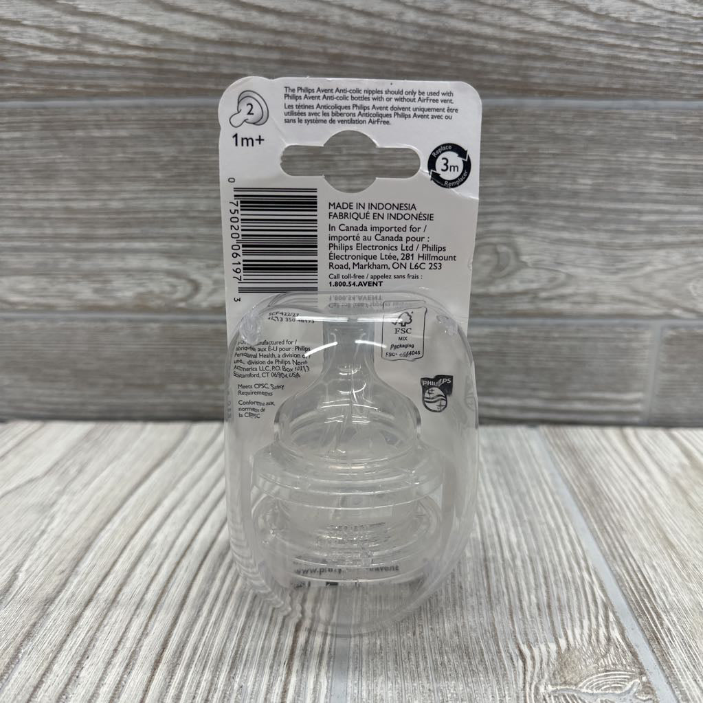 NEW 2 Pk Anti-Colic Nipples