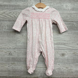 LS Collared Footed Outfit Flowers 6M