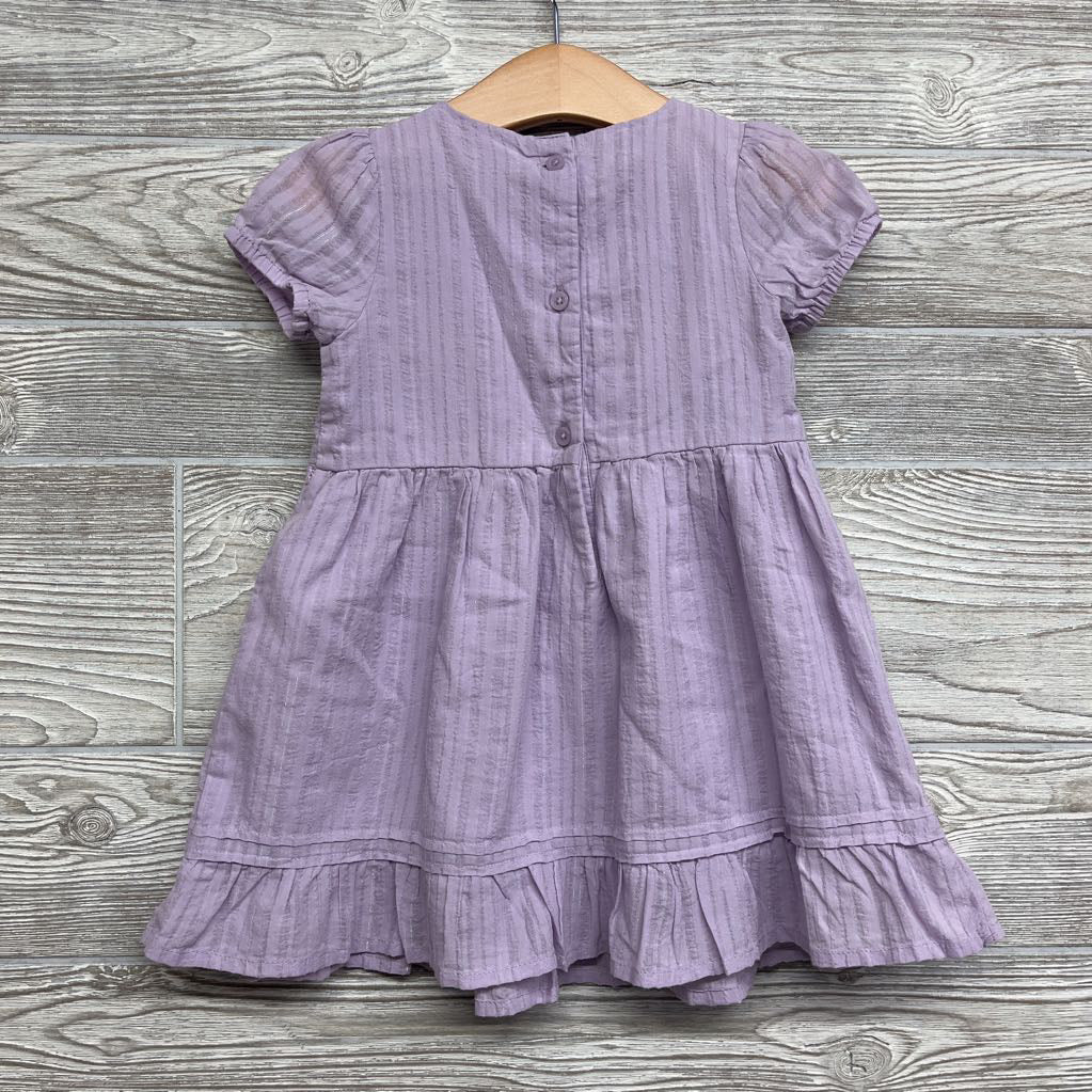 Textured Dress Foil Stripes Macrame Lace 2T