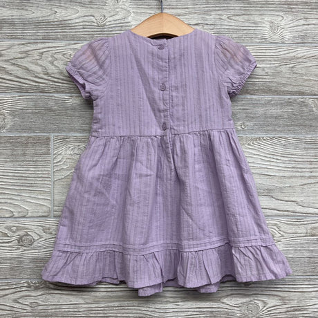 Textured Dress Foil Stripes Macrame Lace 2T