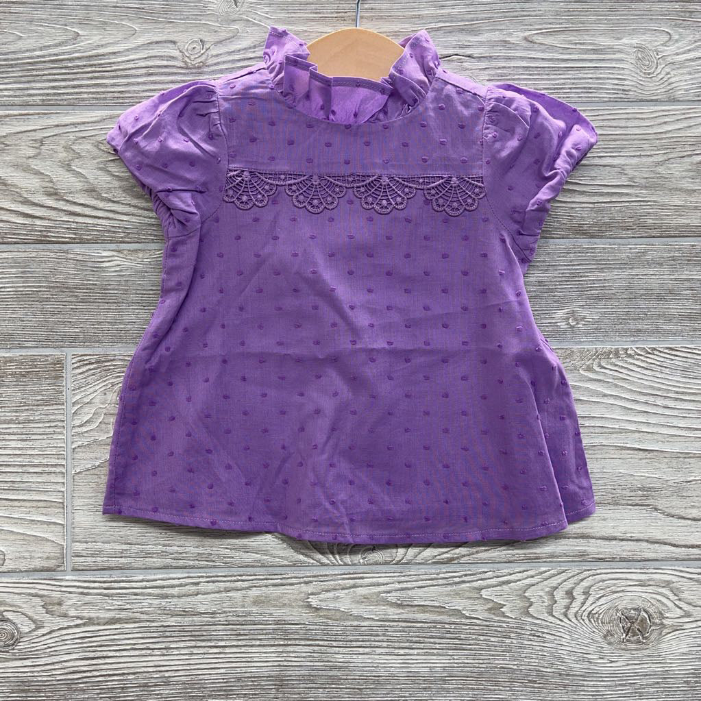 NEW Cap Sleeve Collared Shirt Textured Dots 18-24M *