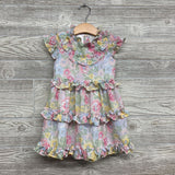 Tiered Chiffon Dress Flowers Ruffles 2T