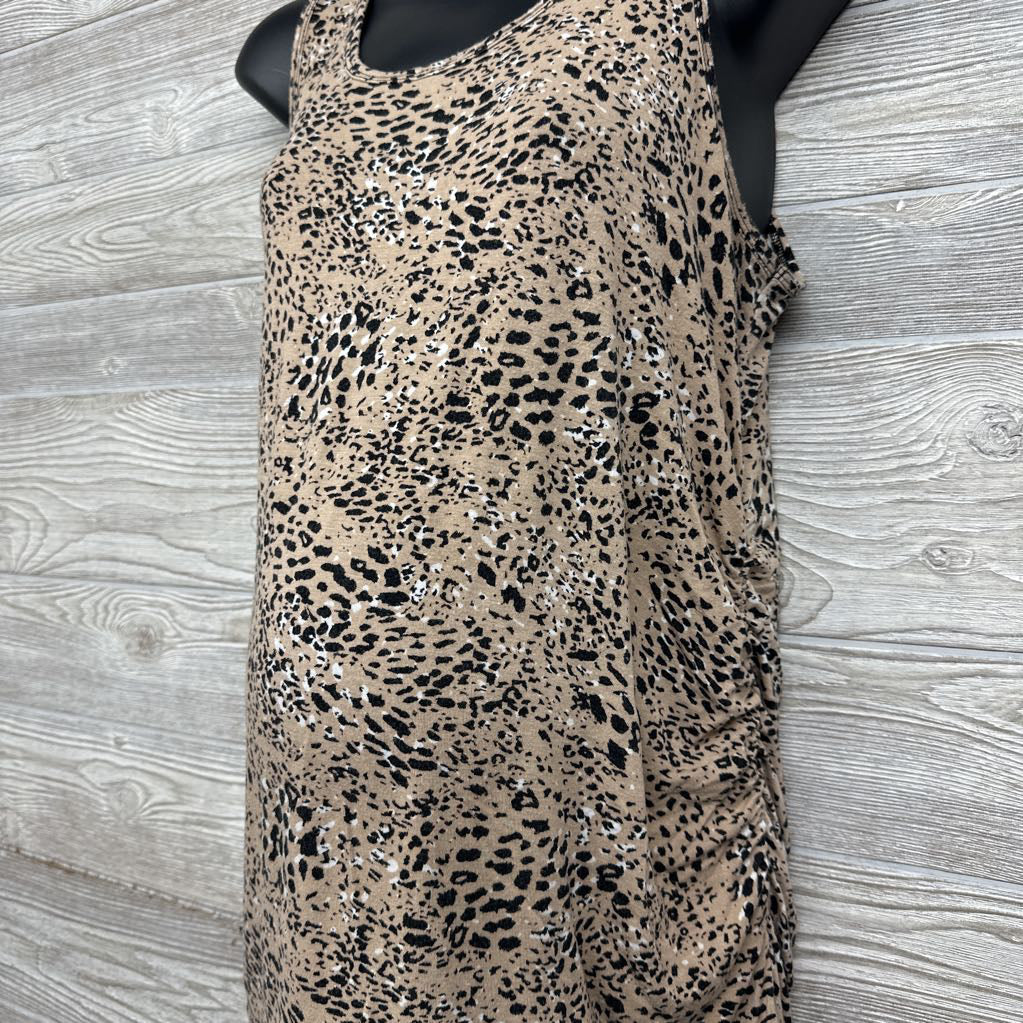 Animal Print Ruched Tank Top Large