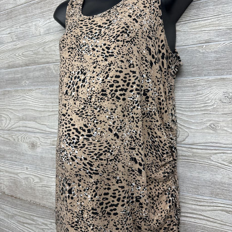 Animal Print Ruched Tank Top Large
