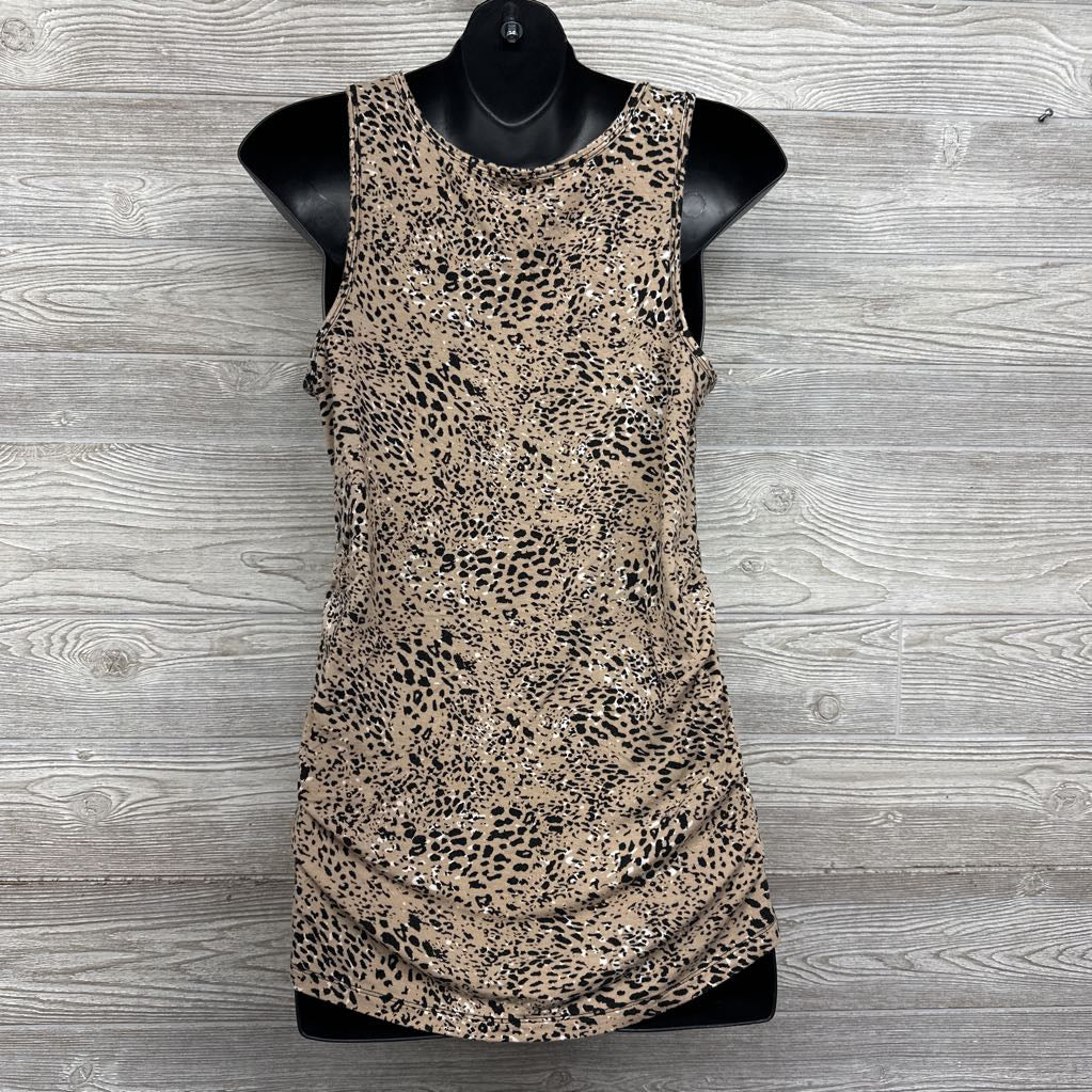 Animal Print Ruched Tank Top Large