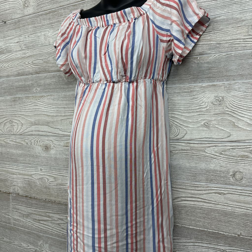 Off Shoulder Maxi Dress Stripes XS