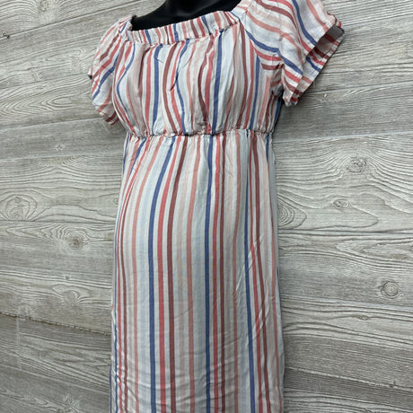 Off Shoulder Maxi Dress Stripes XS