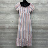 Off Shoulder Maxi Dress Stripes XS
