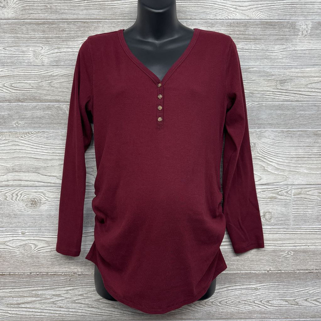 Ruched Henley Shirt Large