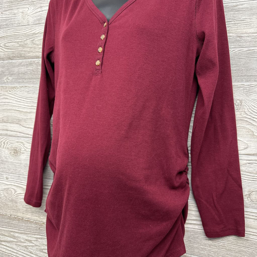 Ruched Henley Shirt Large