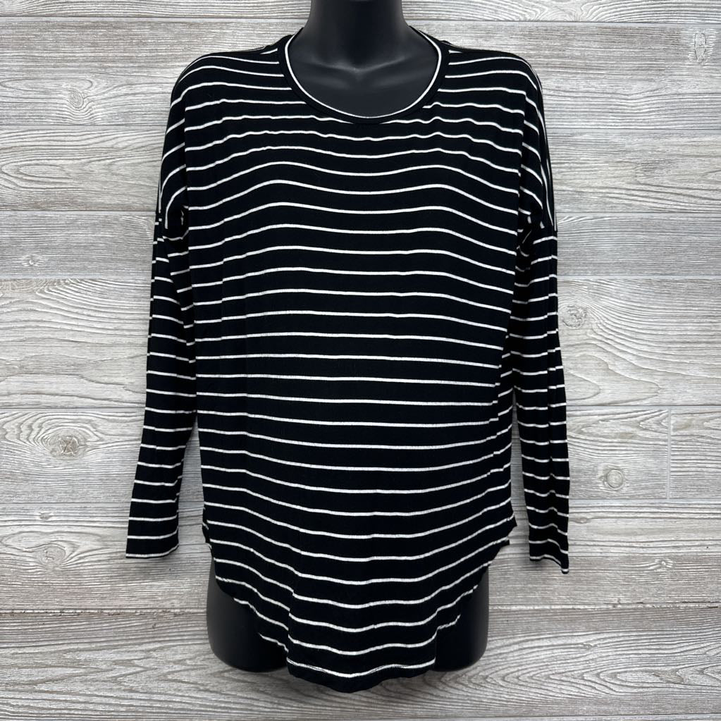 Bamboo LS Nursing Shirt Stripes Small