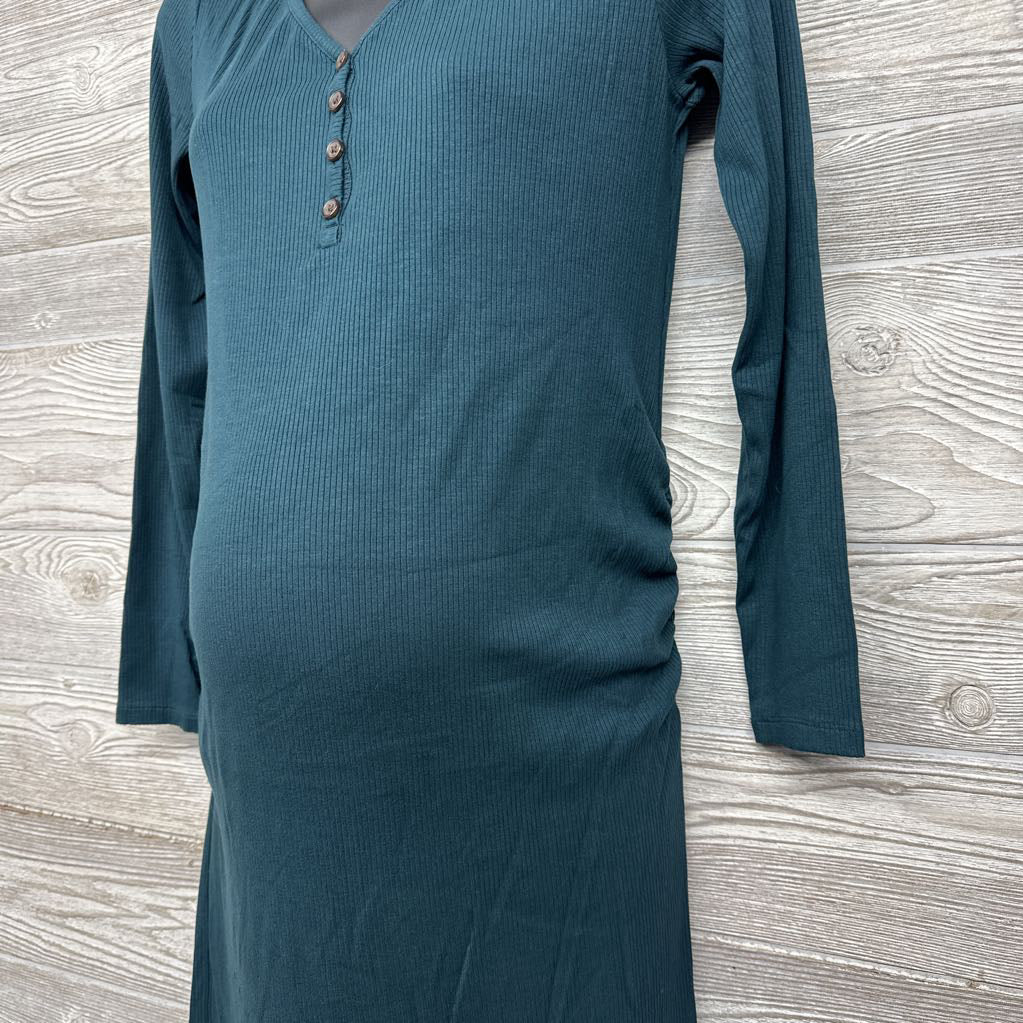 Henley Ruched LS Dress Medium
