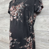 Ruched V Neck Shirt Flowers Large