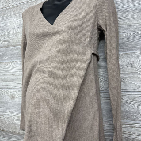 Before & After Nursing Ribbed Wrapover Shirt Small