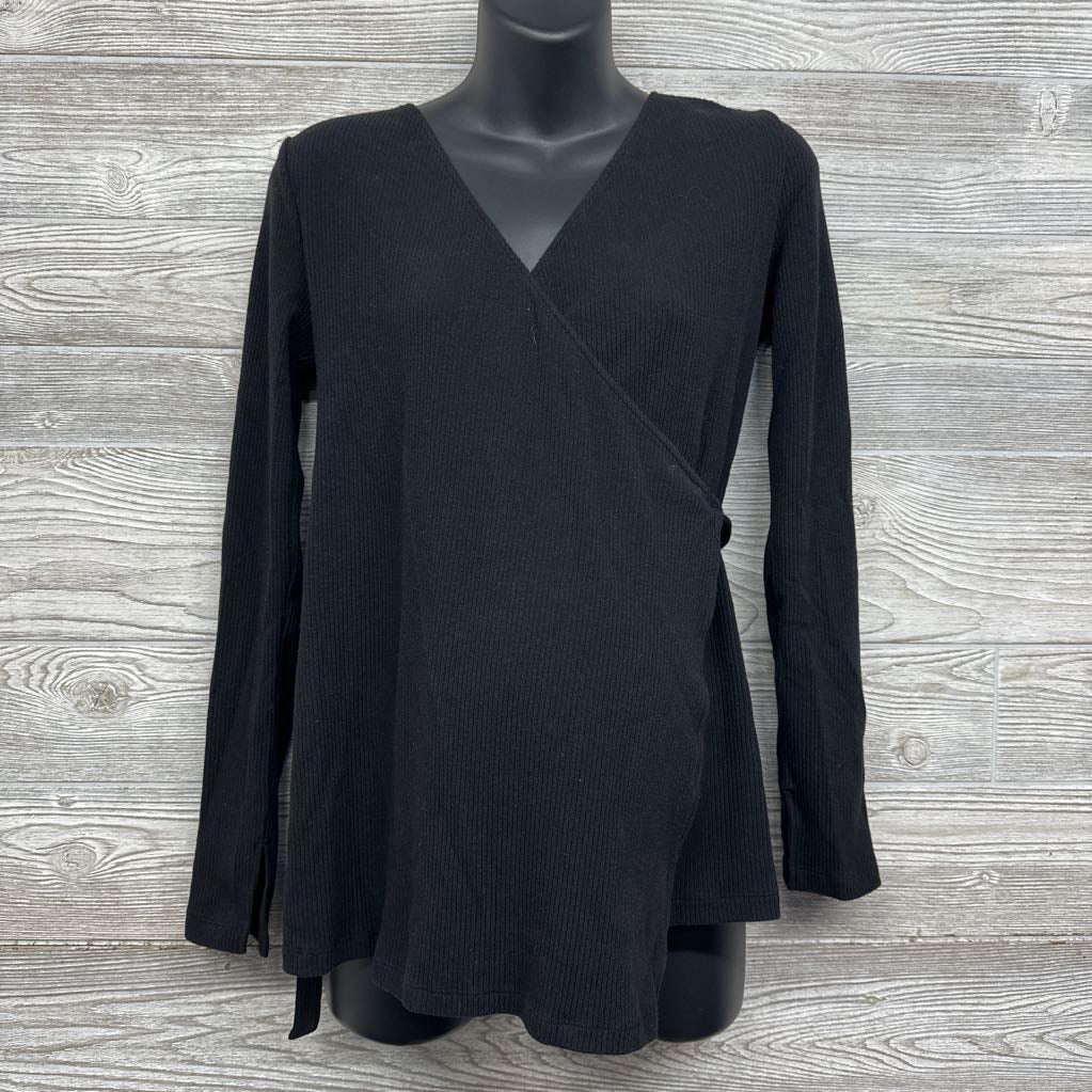 Before & After Nursing Ribbed Wrapover Shirt Small