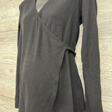 Before & After Nursing Ribbed Wrapover Shirt Small