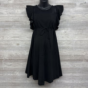 Flutter Sleeve Dress Eyelet Chest Large