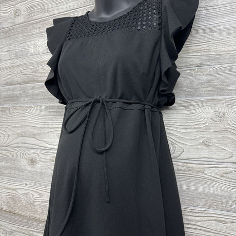 Flutter Sleeve Dress Eyelet Chest Large