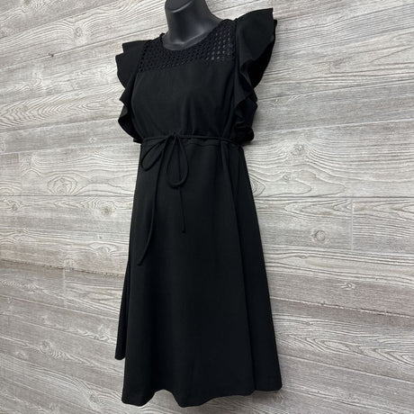 Flutter Sleeve Dress Eyelet Chest Large